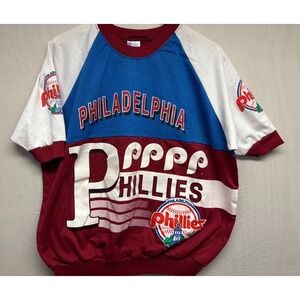 Philadelphia Phillies Baseball Shirt Men's Colorblock XL Vintage Sweater